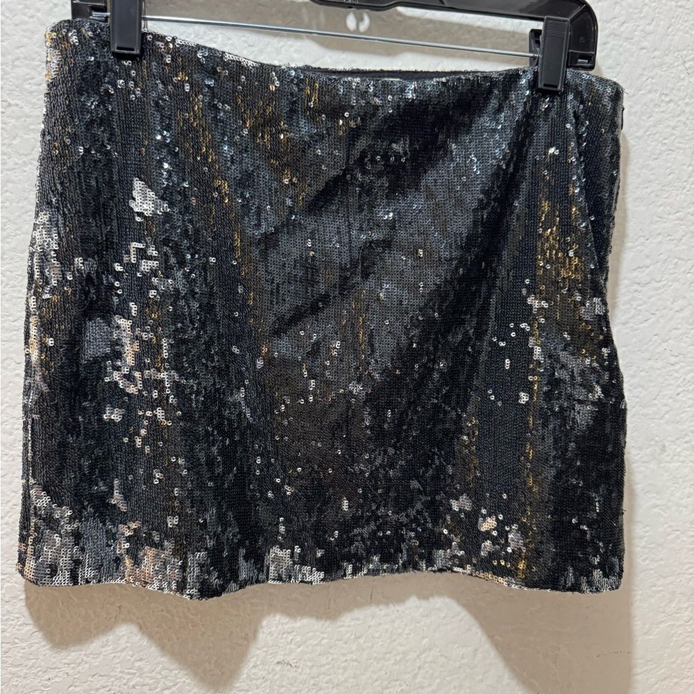 Sans Souci Black Sequin Mini Skirt